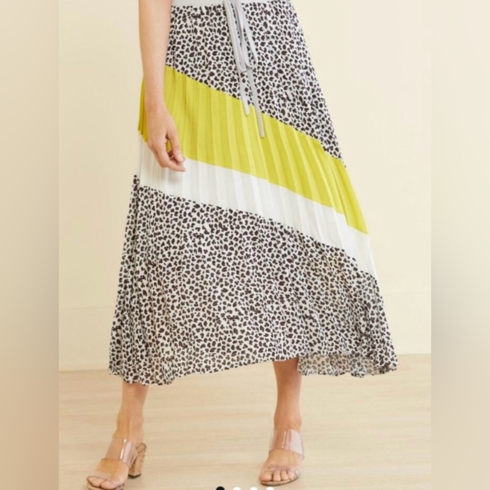 Jamison pleated colorblock long skirt size S/M